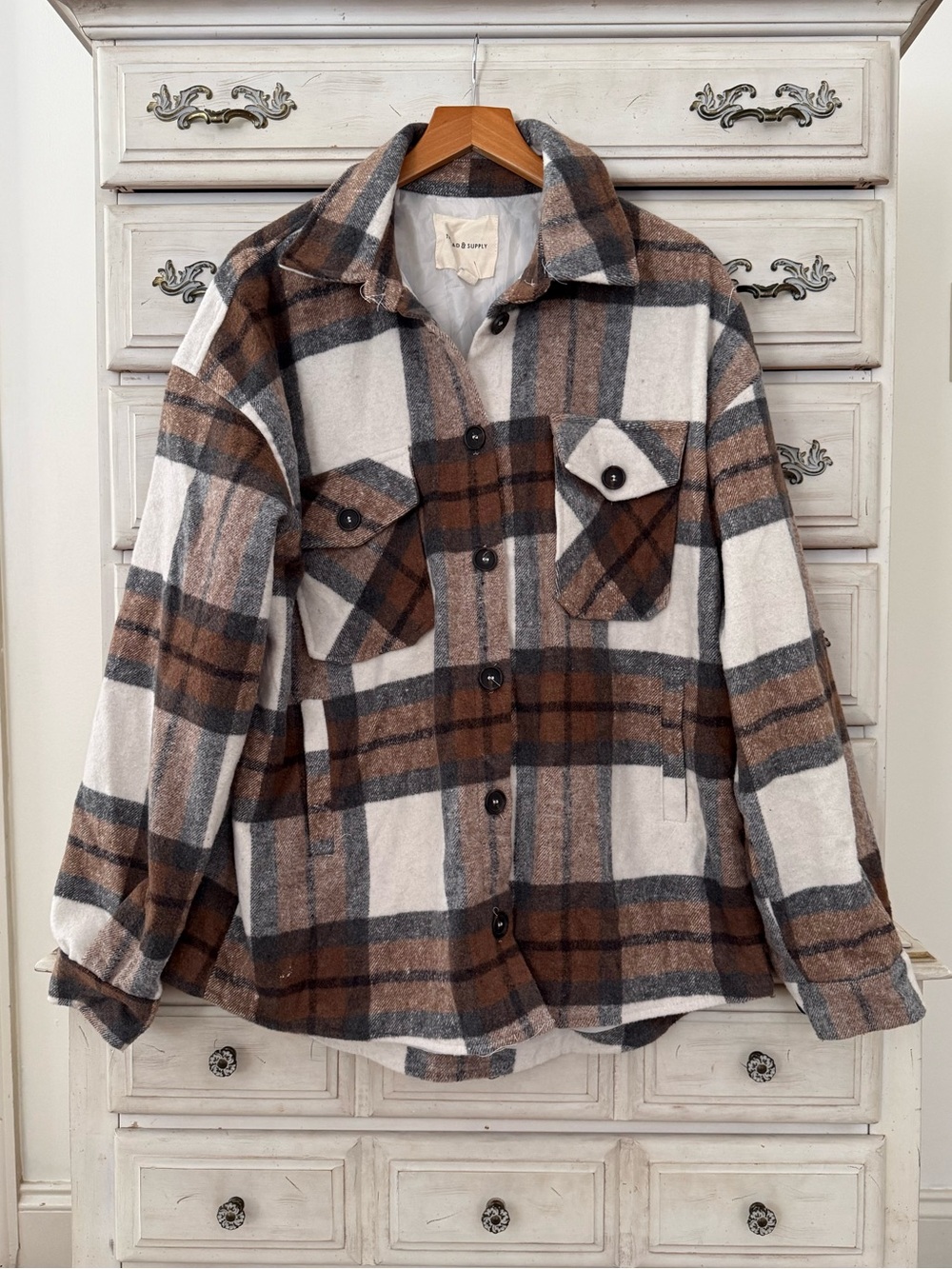 Vici Brown Plaid Shacket
